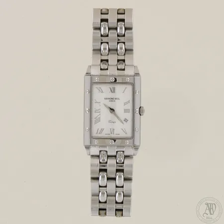 Teräsrannekello Raymond Weil Tango, quartz, ref:5981, taulun koko 23x37mm, hihnan pituus 160mm