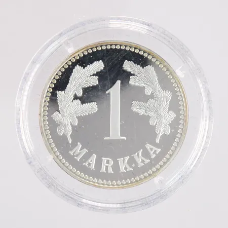 Hopeajetoni 2001, 1 Markka, 925, todistus, paino 14,4g