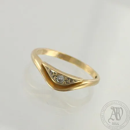 Timanttisormus 1xn.0.05ct, koko 17, 585, paino 2,5g 