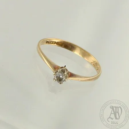 Timanttisormus 1xn.0.09ct, kaiverrettu, koko  16, 750, paino 1,3g 