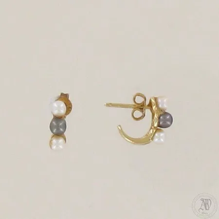 Helmikorvakorut, korkeus 11mm, 585br, paino 2,0g