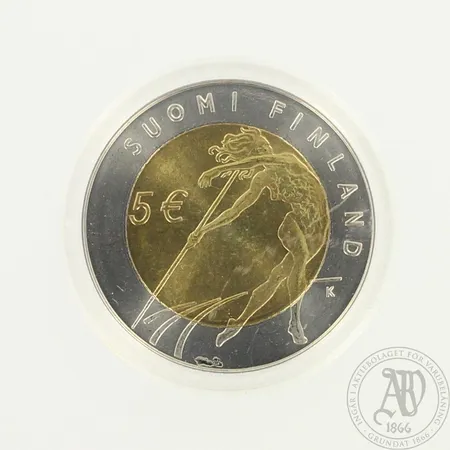 Juhlaraha Yleisurheilun MM-kilpailut 2005 Helsinki, nimellisarvo 5 euroa, aitoustodistus