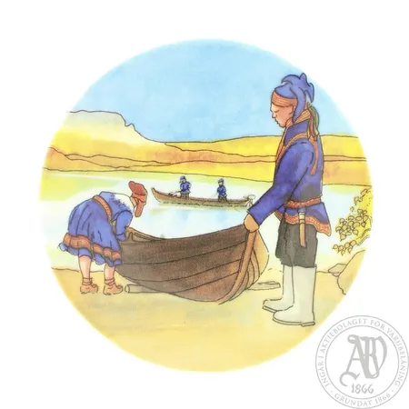 Seinälautanen Arabia, Lappi-sarja, Toivo G. Utriainen, Ø 12cm Lähetetään postipakettina.