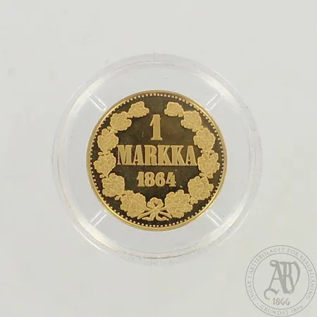 Juhlaraha, 1 markka 1864, Rahapaja Oy, 750, paino 8,7g