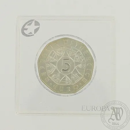 Juhlaraha Itävalta, European Union 2004, nimellisarvo 5 euroa, 800, paino 10,1g 