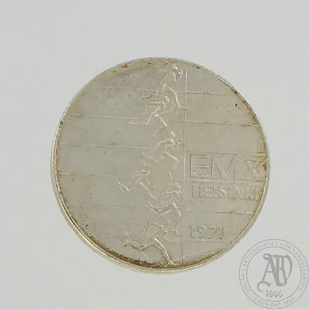 Juhlaraha EMX Helsinki 1971, nimellisarvo 10 markkaa, 500, paino 23,9g 