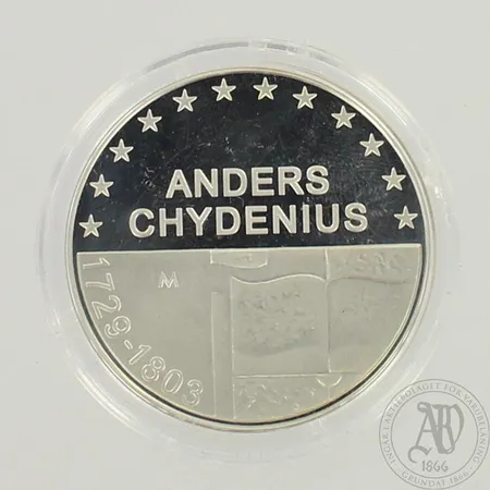Juhlaraha, Puolesta maan, Anders Chydenius, nimellisarvo 10 Euroa,  925, paino 27,0g 