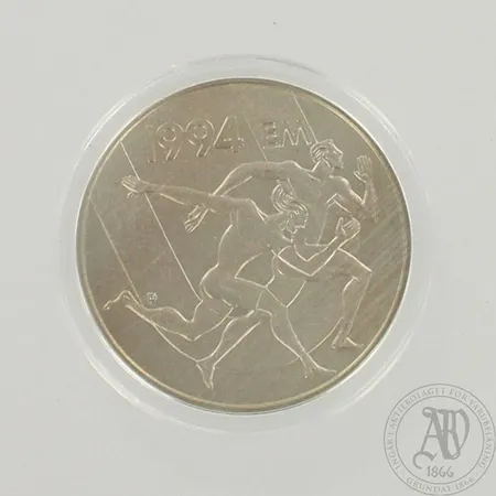 Juhlaraha, Yleisurheilun EM-kisat 1994, nimellisarvo 100 Markkaa, 925br, paino 23,9g 