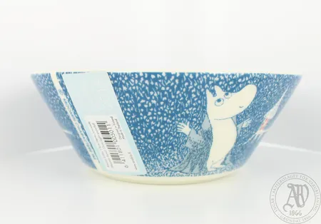 Muumikulho, Arabia,  Hento Lumisade, sesonkituote 2018, Ø 15cm, tarrat kiinni