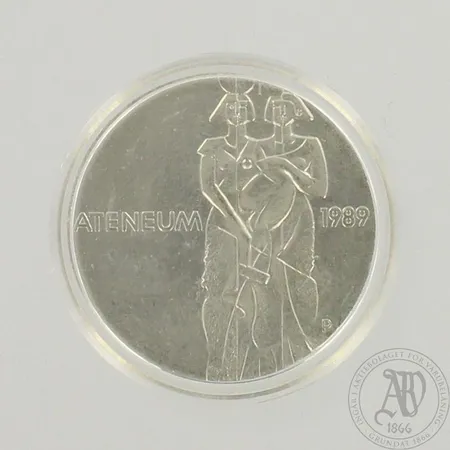 Juhlaraha, Ateneum 1989, nimellisarvi 100 markkaa, 925, paino 24,1g 