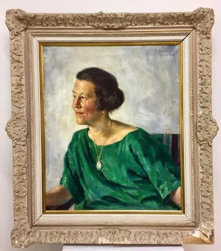 Öljyvärimaalaus, signeeraus H. Backmansson Karhula 1924, kehyksessä murtumia, koko 58x48cm Ota yhteys panttilainaamoon kuljetusmaksusta sopimiseksi.