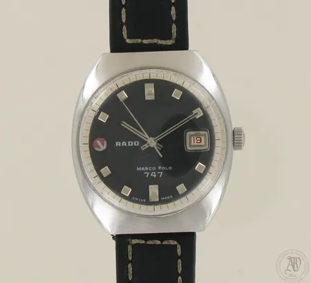 Teräsrannekello Rado Marco Polo 747, automaatti, ref: 11336/1,  taulun Ø 36mm, hihnan pituus 200mm