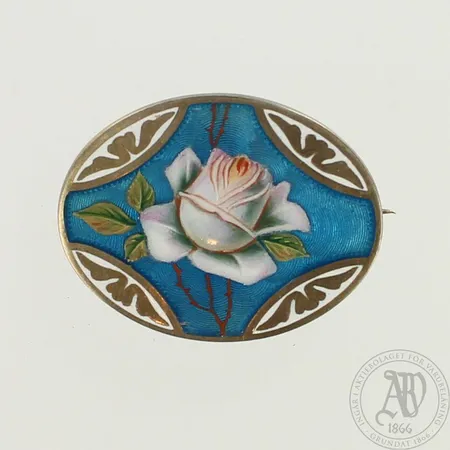 Emaloitu rintaneula, leveys 40mm, 925, paino 13,1g 