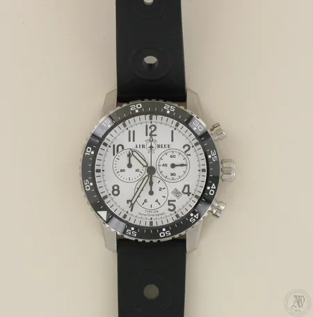 Teräsrannekello Air Blue Chronograph Type 20A, uudenveroinen, vaihtohihna, laatikko 