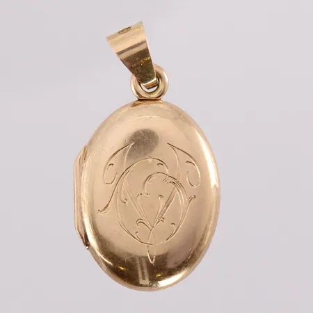 Amuletti, kaiverrettu, korkeus 32mm, 585br, paino 3,9g