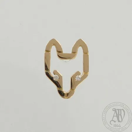 Timanttipinssi 2xn.0.01ct, korkeus 14mm, 585, paino 0,9g 