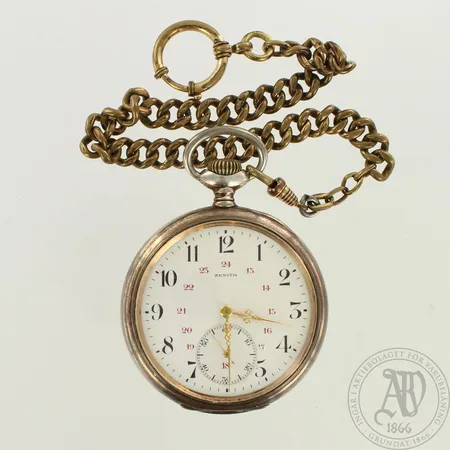 Hopeinen taskukello Zenith, 17 kivinen, Prima, 2803179, pientä kulumaa, Ø 54mm, kellonperät metallia, 800br, paino 131,8g 