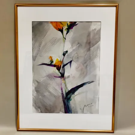 Vesivärityö, signeeras Nandor Mikola 2004, kuvakoko 63cmx46cm, kehyksessä hivenen kulumaa Ota yhteys panttilainaamoon kuljetusmaksusta sopimiseksi.