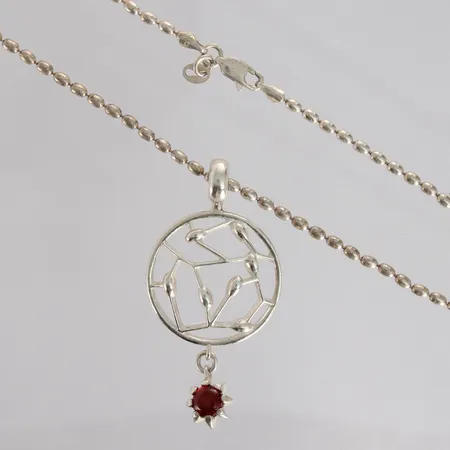 Granaattikaulakoru, Kalevala Koru Carmen, pituus 51cm, 925br, paino 15,4g