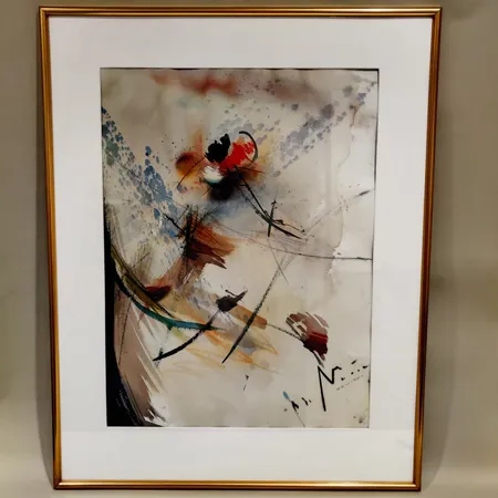 Vesivärityö, signeeras Nandor Mikola Helsinki, kuvakoko 71cmx53cm, kehyksessä hivenen kulumaa Ota yhteys panttilainaamoon kuljetusmaksusta sopimiseksi.