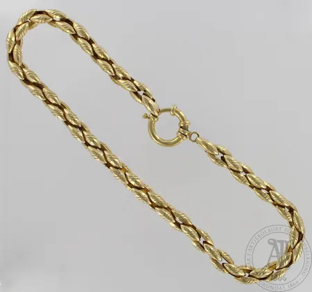Kaulaketju, pituus 48,5cm, leveys 12mm, ontto, 585, paino 88,3g
