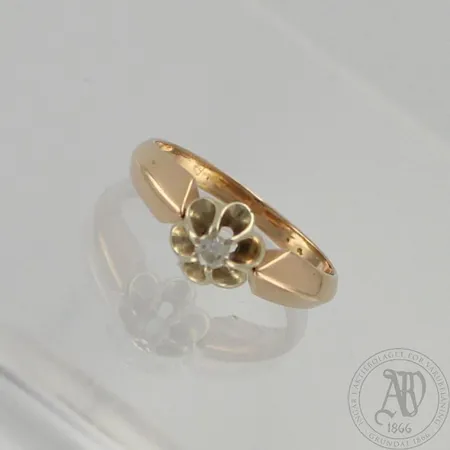 Timanttisormus 1xn.0.07ct, koko 17¼, 585, paino 2,3g