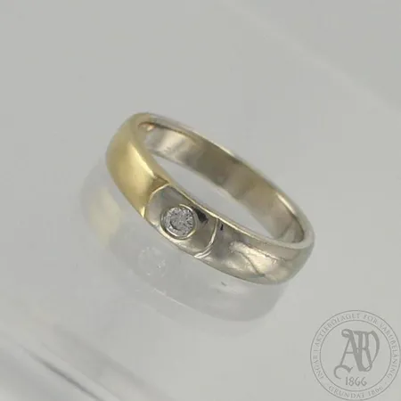 Timanttisormus 1xn.0.07ct, koko 17, 585 kelta- ja valkokulta, paino 4,7g