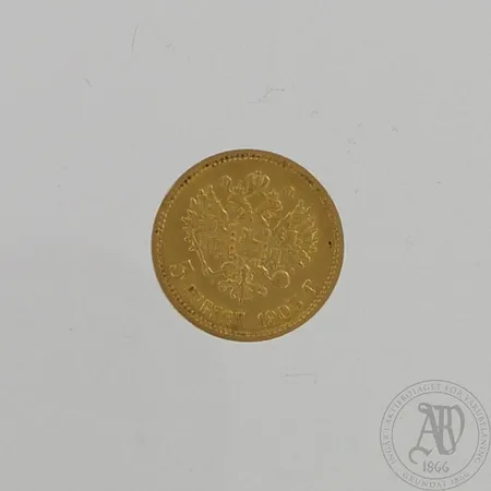 Kultaraha, Venäjä 1903, 5 ruplaa, 900, paino 4,3g