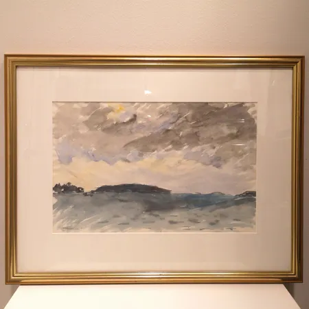 Vesivärimaalaus, signeeraus Aarre Heinonen, 1965, mitat 30X45cm. Ota yhteys panttilainaamoon kuljetusmaksusta sopimiseksi.