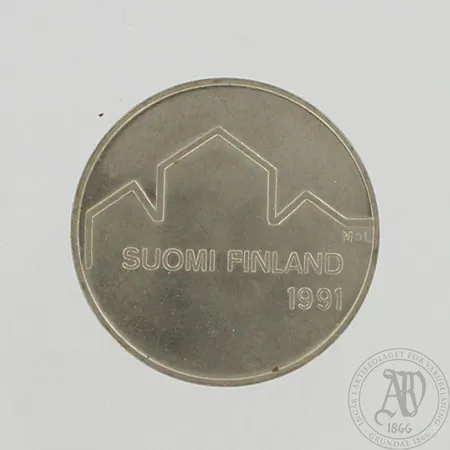 Juhlaraha, nimellisarvo 100 markkaa, Suomi, 1991, 830, paino 24,0g 