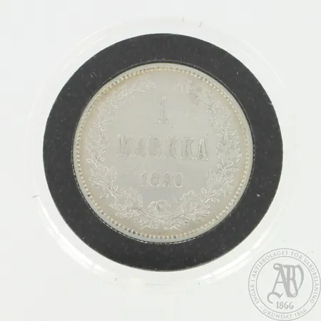 Hopearaha, nimellisarvo 1 markka, Suomi, 1890, 868, paino 5,1g