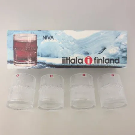 Neljä lasia Iittala, Niva, 22cl, omassa laatikossa