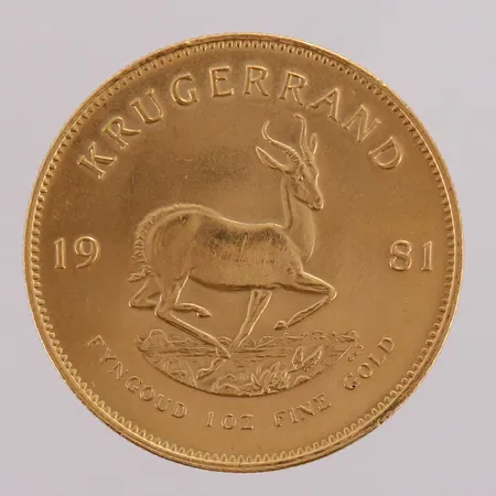 Kultaraha South Africa, Krugerrand 1981, 916, paino 33,9g 