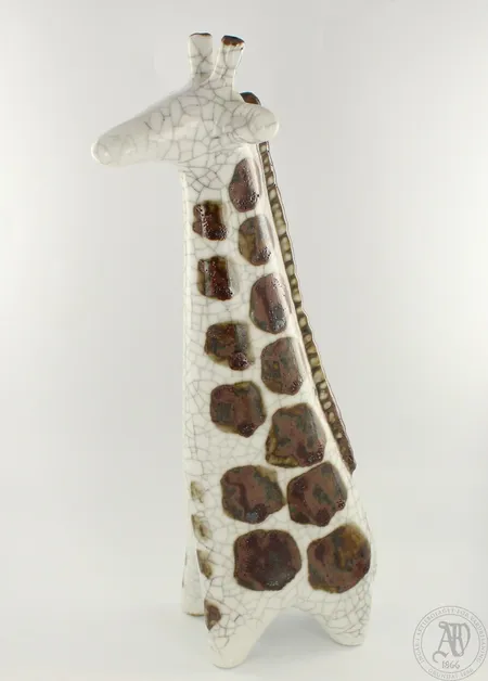 Posliinifiguuri Arabia, kirahvi, Design Taisto Kaasinen, korkeus 25,5 cm, 60-luku Lähetetään postipakettina.