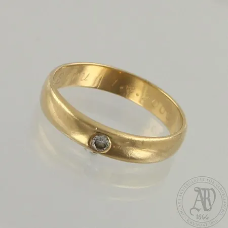 Timanttisormus 1xn.0.7ct, kaiverrettu, koko 20, 585, paino 4,4g 