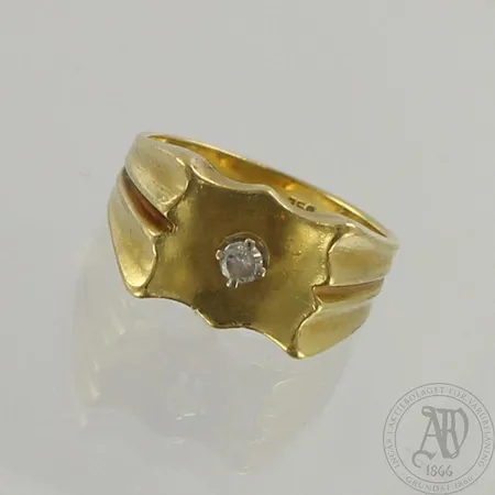 Timanttisormus 1xn0.08ct, koko 16¾, 750, paino 7,1g 
