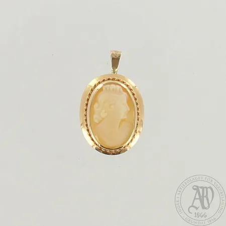 Camee-riipus, korkeus lenkin kanssa 22mm, leveys 13,5mm, 585br, paino 1g 