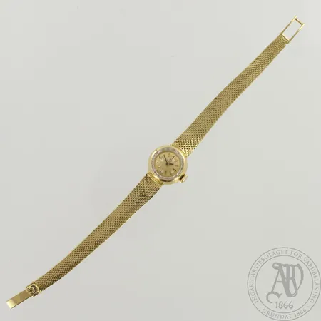 Kultarannekello Omega, 6307797126, mekaaninen, taulun Ø 17mm, rannekkeen pituus 180mm, 585br, paino 23,1g 