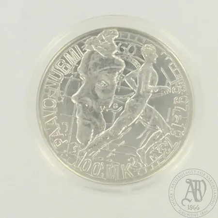 Juhlaraha, Paavo Nurmi, 1997, nimellisarvo 100 markkaa, 925, paino 22g