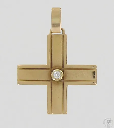 Timanttiristiriipus 1xn.0.07ct, korkeus 37mm, 585, paino 4,4g