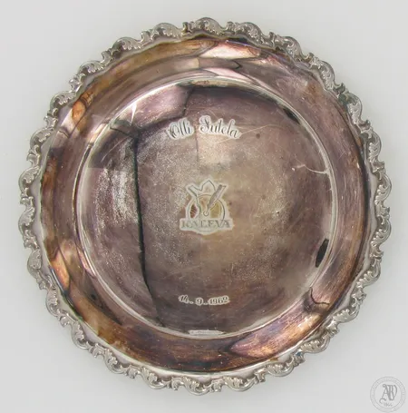 Hopealautanen, kaiverrettu, Ø 175mm, 813, paino153,5g