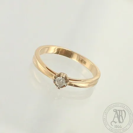 Timanttisormus 1xn.0.7ct, koko 16, 585, paino 2,0g 