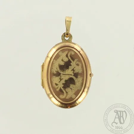 Kuvioitu medaljonki, korkeus 28mm, 585br, paino 2,4g 