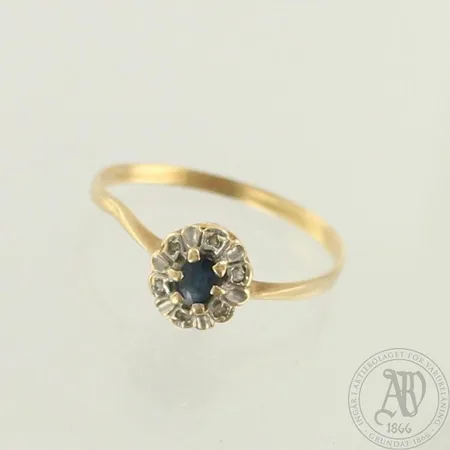 Viallinen kivisormus timanteilla 6xn.0.005ct, 585br, paino 1,0g 