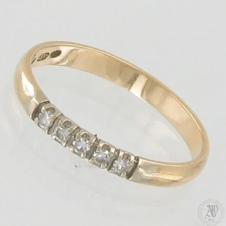Timanttisormus 1xn.0.02ct 8/8-hiottu, koko 18, 585 kelta- ja valkokulta, paino 1,8g