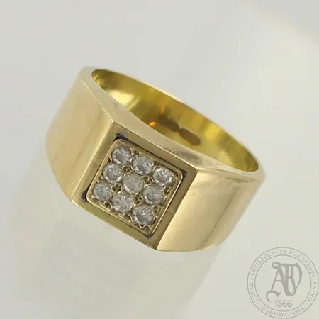 Timanttikantasormus 9xn0.04ct, koko 21¾, 585, paino 12,3g 