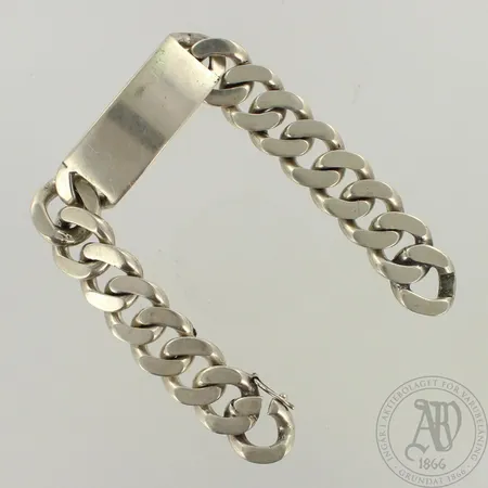 Panssariranneketju laatalla, leveys 18mm, pituus230mm, 925, paino 114,5g 