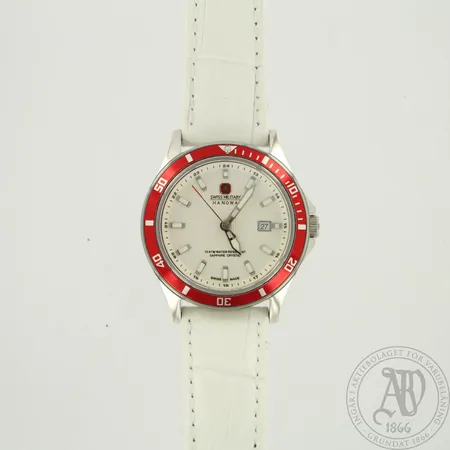 Teräsrannekello Swiss Military Hanowa Flagship, 6-6161.7.04.001.04, taulun Ø 32mm, nahkaranneke, Quartz: paristo loppunut, laatikko ja takuutositus