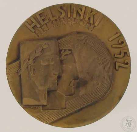 Pronssimitali Helsingin Olympialaiset 1952, suunnittelija Kauko Räsänen