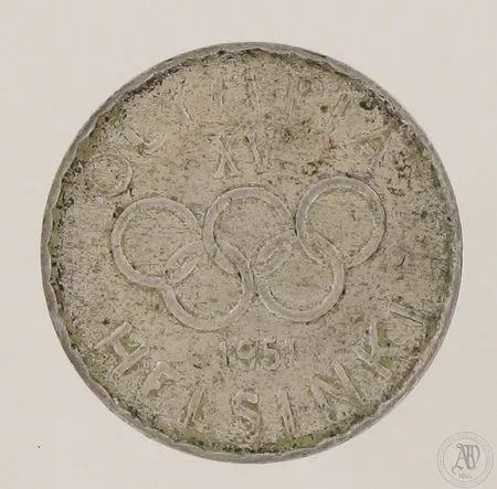 Hopearaha Helsingin Olympialaiset, 1951, 500mk, 500, paino 12,0g
